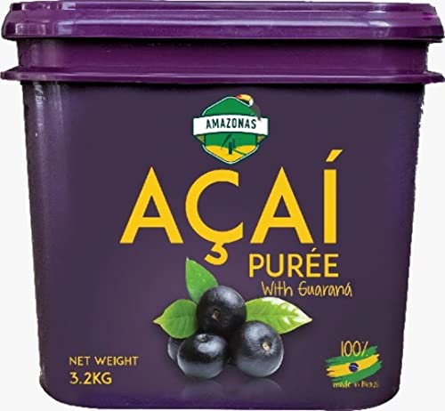 AMAZONAS4U Acai Puree with Guarana Frozen Fruit -3.2kg