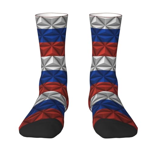 Russian Flag With Polygonal Effect Socks For Men Women Outdoor Sports Running Hiking Wicking Crew Socks2