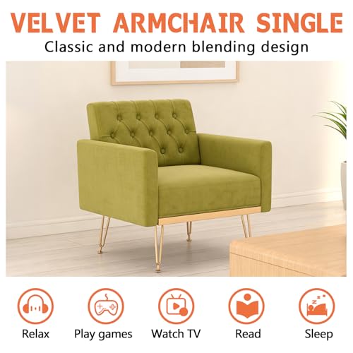 Sillón Plegable Terciopelo Verde miniatura 4