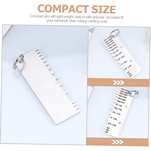 LIFKOME 3 piezas de accesorios para soldadura: calibrador de espesores metálicos, regla para medir alambres, herramienta fácil de leer miniatura 6