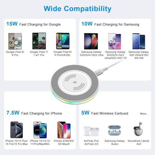 15W Pixel Wireless Charger Fast Charging Pad for Google Pixel 11 Pro XL 10a - image 7