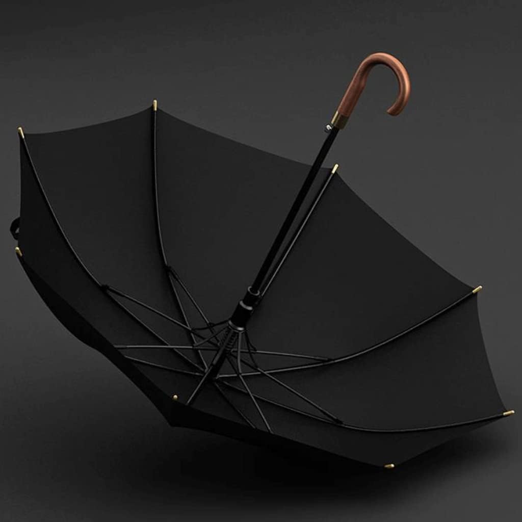 Windproof Umbrella Strong Umbrellas Windproof Large Golf Umbrella Automatic Open Umbrellas With Wooden Handle For Men And Family Umbrellas for Rain (Color : A, Size : 94cm)