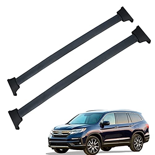 TUNTROL Roof Rack Cross Bars Fit for Honda Pilot 2016-2021, Luggage Baggage Roof Top Cargo Carrier for Bike Canoe Ski Snowboard Kayak … (Black)