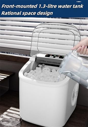Máquina portátil pequeña para hacer hielo, totalmente automática e inteligente para uso doméstico, produce 9 cubos redondos en 6 minutos, ideal para cocinas familiares, dormitorios y oficinas miniatura 3