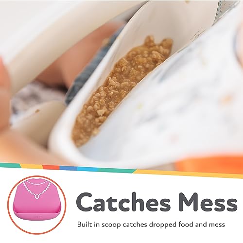 Nuby 3D Soft Silicone Baby Bib with Scoop - Silicone Bib for Toddlers and Babies 6+ Months - Pearl Necklace2