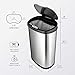 Ninestars CB-DZT-50-13/12-9 Automatic Touchless Infrared Motion Sensor Trash Can Combo Set, 13 Gal 50L & 3 Gal 12L, Stainless Steel Base (Oval, Silver/Black Lid)