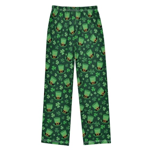 St Patricks Day Shamrock Hat Pajama Pants Wide Leg Pj Bottoms Lounge Comfy Soft Casual Sleep Pants2