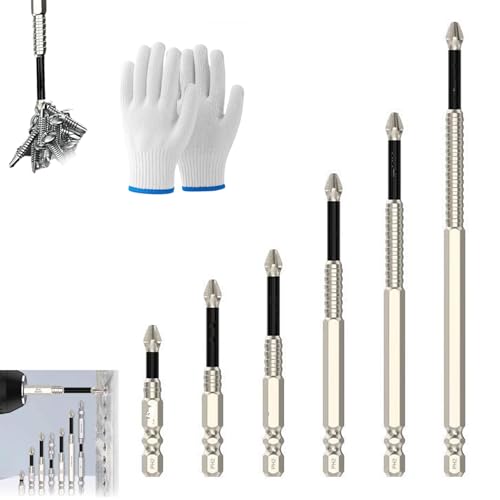 6-teiliges Magnetisches Schraubendreher-Bits Set – Rutschfeste PH2-Bits Für Schlagschrauber & Bohrer