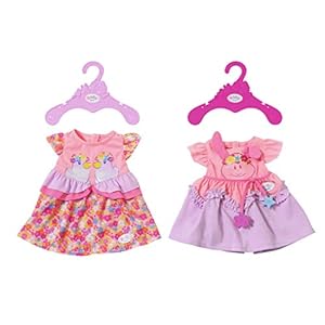 Zapf Creation Baby Born Dresses 1 poppenjurk willekeurige keuze – accessoires voor poppen (jurk voor poppen, 3, Baby…