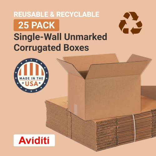 Image of BOX USA Shipping Boxes Medium 16 inchL x 10 inchW x 10 inchH 25-Pack - Corrugated Cardboard Box for Moving, Mailing, Packing, Packaging and Storage