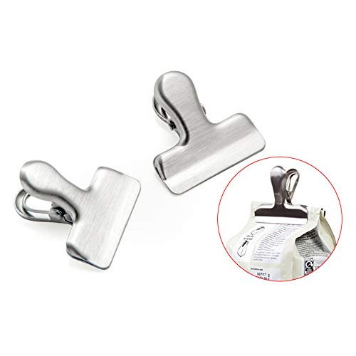 10 pcs Stainless Steel Chip Bag Clips, CNYMANY 3 Sizes 4.7" 3" 1.6" Heavy Duty Air Tight Seal Grip Coffee Food Bag Clamps for Office Kitchen Home Use - Image 4