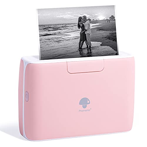Phomemo M04S Portable Travel Printer- Mobile Thermal Printer Bluetooth Printer, Support 53/80/110mm Printing Width, 300dpi, Compatible with iOS+Android, Ideal for Documents, Notes, Label, Sticker
