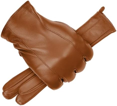 MGGMOKAY Winterhandschoenen voor Heren,Lederen Warme Handschoenen