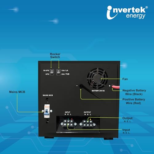 Image of Rapid +2500 /24V |Pure Sine Wave UPS 2200 VA | Support 2 Battery Inverter for Home, Office,Shops | 36 Months Warranty |Fast Charging |LCD Display |Automatic Bypass |24X7 MCB Protection