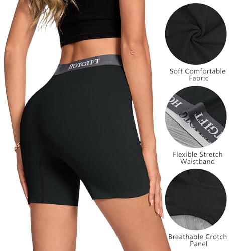 HOTGIFT Womens Boxer Shorts Cotton Boyshorts Underwear Anti Chafing Bike Shorts Leggings 4 Pack3