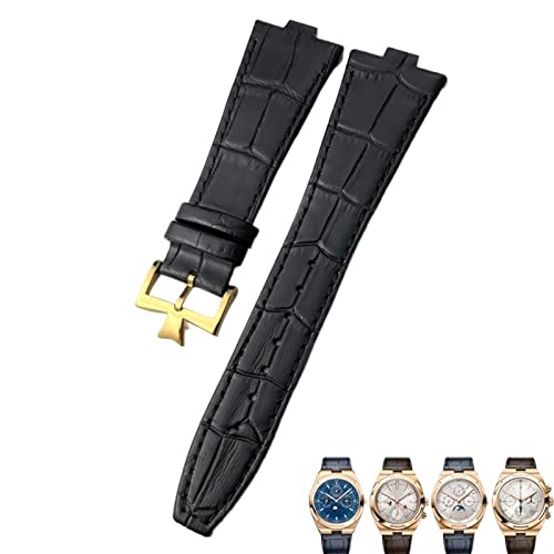 Bracelet de montre en cuir véritable grain de bambou noir bleu marron dimension 25-9mm