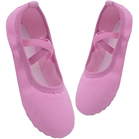 Acfoda Ballett Schläppchen Kinder Ballettschuhe Damen mit Geteilte Ledersohle Leinen Gymnastikschuhe Mädchen Tanz Schuhe 38 Cover