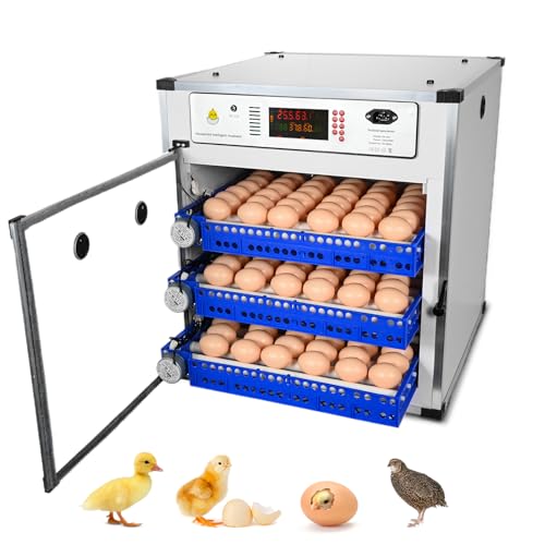 DEONG Egg Incubator Incubators for Hatching Eggs Egg Hatcher Automatic Incubator Machine With Built-in Egg Turner And Lntelligent Temperature Controller & Humidity Monitoring (204 Eggs)