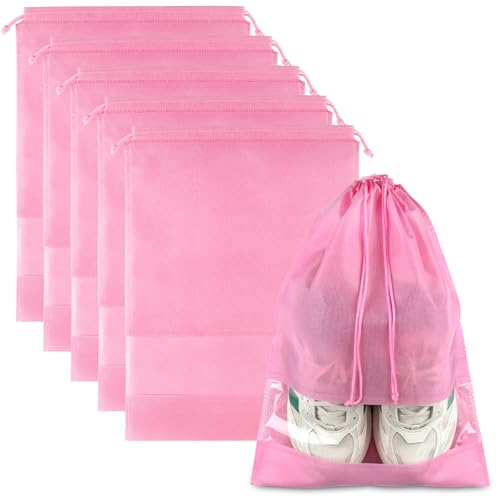 Pink 5-Pack Non-Woven Shoe Bags