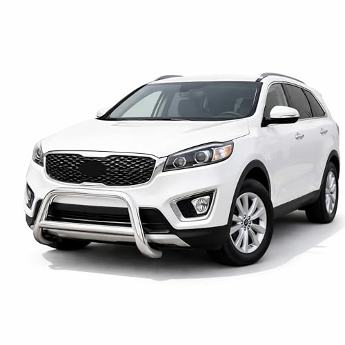 Image of Black Horse A Bar No Skid Plate Stainless Steel Compatible with 2013-2016 Hyundai Santa Fe|2014-2016 Kia Sorento-BBHYSA13SS