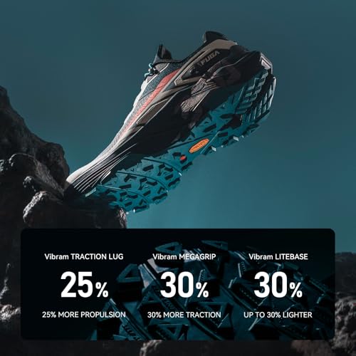 Image of Fuga EX330 Men's Trail Running Shoes, Comfortable Ultra-Long Distance Trail Running Shoes with High-Rebound and Cushion, Lightweight Breathable Non Slip Mountain Trail Shoes for Diverse Terrain