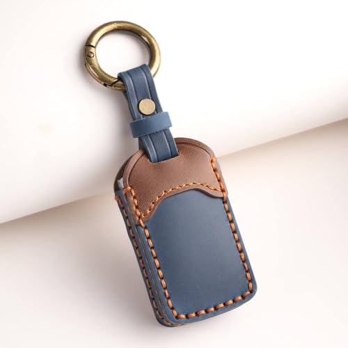 Image of keyzone dual leather key cover for Honda City, Accord, Amaze, CR-V, WR-V 3 button smart key