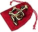 TRINITY Hanayama Cast Metal Brain Teaser Puzzle, New 2018 Design, Level 6 Difficulty Rating, Bonus Red Velveteen Drawstring Pouch |||| Bundled Items