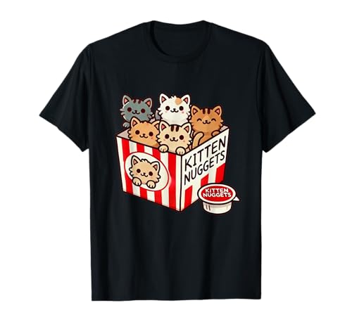 Nuggets de gatito divertidos y lindos juegos de palabras de comida para amantes de los gatos Nuggets de pollo Camiseta