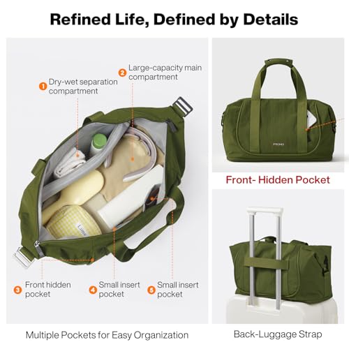 mixi Bolsa de viaje para mujer grande con diseño ergonómico 3