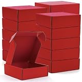 Cardboard Boxes,15 Pack Shipping Boxes 6x6x2 Recyclable Mailing Boxes Colored Corrugated Cardboard Box Small Storage Boxes for Shipping, Mailing, Gifts Packaging (Red)
