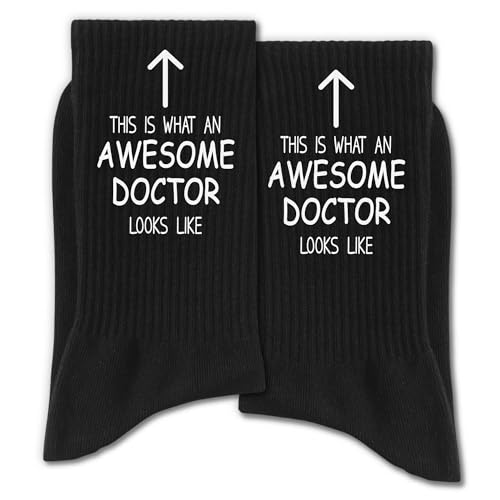 RZQIJ This Is What an Awesome Doctor Looks Like Socks – Funny Doctor Gifts for Men – Novelty Medical Appreciation Graduation Gift Box – Unique Socks for Physicians, Surgeons & Healthcare Pros(075)