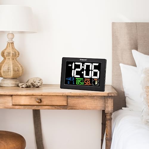 Geevon GN-23145T-US Atomic Alarm Clock, Large Color Display Digital Desk Clock With Indoor Temperature & Humidity thumb #8