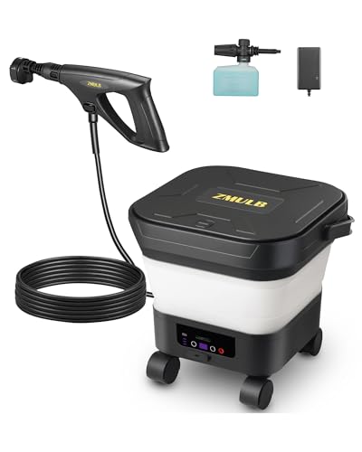 ZMULB Portable Pressure Washer, Cordless Power Washer with 3.2Gal Water ...
