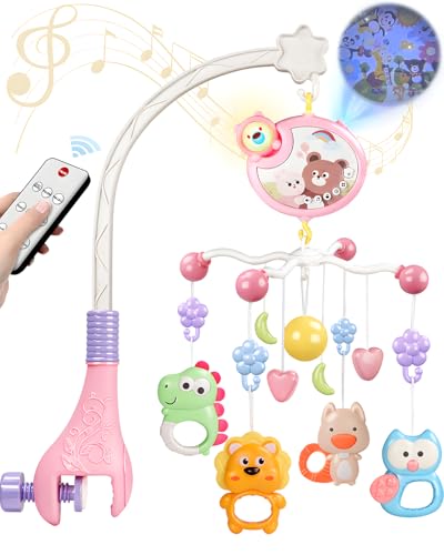 RSEPD Baby Crib Mobile with Music, Lights & Hanging Toys