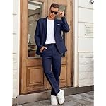 COOFANDY Men Suits Classic Fit 2 Piece Suit Set One Button Casual Blazer Wedding Bussiness Suit Separates - Image 4
