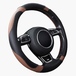 Protector De Volante De Carro SFONIA Cubierta del Volante Fundas para Volante de Cuero del Microfibra Universal 37-38cm / 15" Antideslizante Transpirable Durable (Marrón)