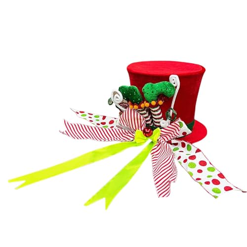 Sombrero de copa para árbol de Navidad de alta costura con lazo exclusivo para copas de abeto 8