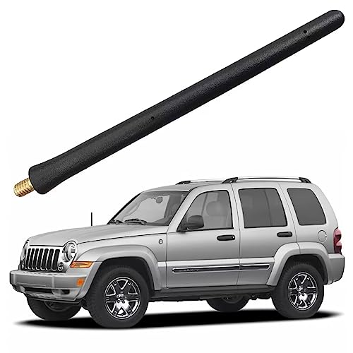 Short Rubber Antenna for Jeep Liberty (2002-2007), Jeep Liberty Antenna - Car Wash Proof, 6 3/4 Inch Internal Copper Coil Antenna Mast Replacement