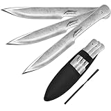 3pcs Throwing Tool, 225g Weight, 25cm Long, 3Pcs Thickened Throwing Set, 440C Steel, 57HRC, Full...
