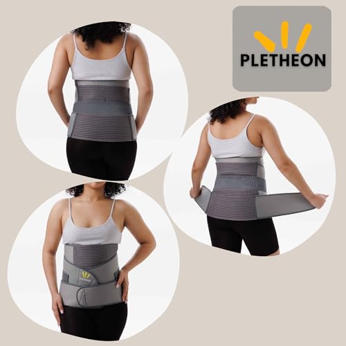 Image of PLETHEON 3 In 1 Postpartum Belly Band Post Pregnancy Abdominal Belt For Women After Birth Belly /Waist /Pelvis Wrap Postnatal Shapewear, (Fit from 30 Inch to 46 Inches of waist) (Gray)