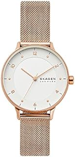 Skagen Women's Riis Three-Hand, 36mm case size, Stainless Steel Watch with stainless steel mesh strap