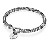Pulsera de cable "Eres la llave" brazalete de corazón, regalo original para su amor