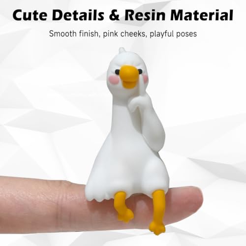 4-Pack Resin Goose Figurines, Funny Mini Computer Monitor Decor - Image 3