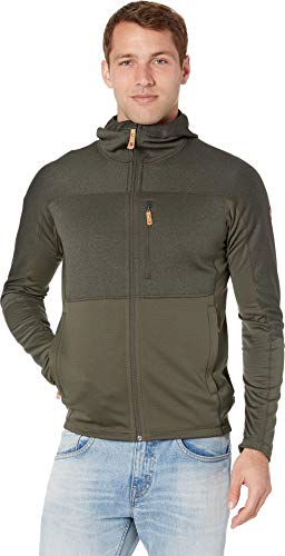 Fjällräven Abisko Trail Fleece M, Felpa con Cappuccio , Uomo, Verde (Deep Forest), M