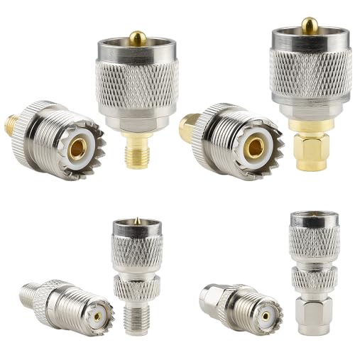 YILIANDUO 8 Type SMA to UHF/Mini UHF RF Coax Adapter Kit SMA to PL259 SO239 UHF Mini UHF Male Female Connector for CB Radio/Handheld Radio Antenna/Walkie Talkie/Amateur Radio
