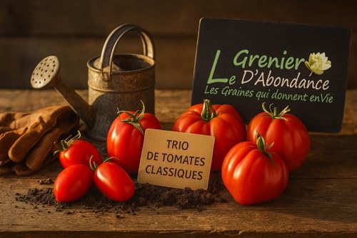 Lot de 150 graines à semer - Le Grenier d'Abondance - Trio de Tomates Classiques - 3 sachets individuels