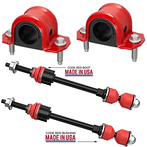 6 PC Front Sway Bar Link Kit + Code Red Extreme Bracket/Bushing…