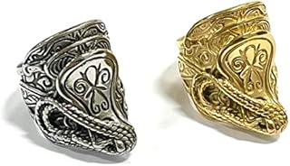 Touch of Venetian iCustomise Gold Silver Saddle Ring with 18K Real Gold Plating, Premium Gold Fashion Ring Unique Jewellery Gift for Men and Teens Stainless Steel