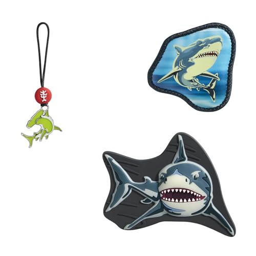 Step by Step Magic Mags Glow Shark Dexter 3-teilig 2 Magnet-Applikationen und 1 Anhänger Hai Meer passend zum Schulranzen oder Vorschulrucksack