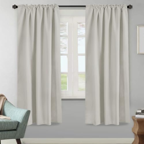 Image of H.VERSAILTEX Blackout Curtains Thermal Insulated Window Treatment Panels Room Darkening Blackout Drapes for Living Room Back Tab /Rod Pocket Bedroom Draperies (2 Panels, Pale Oak, 52 x 72 Inch)